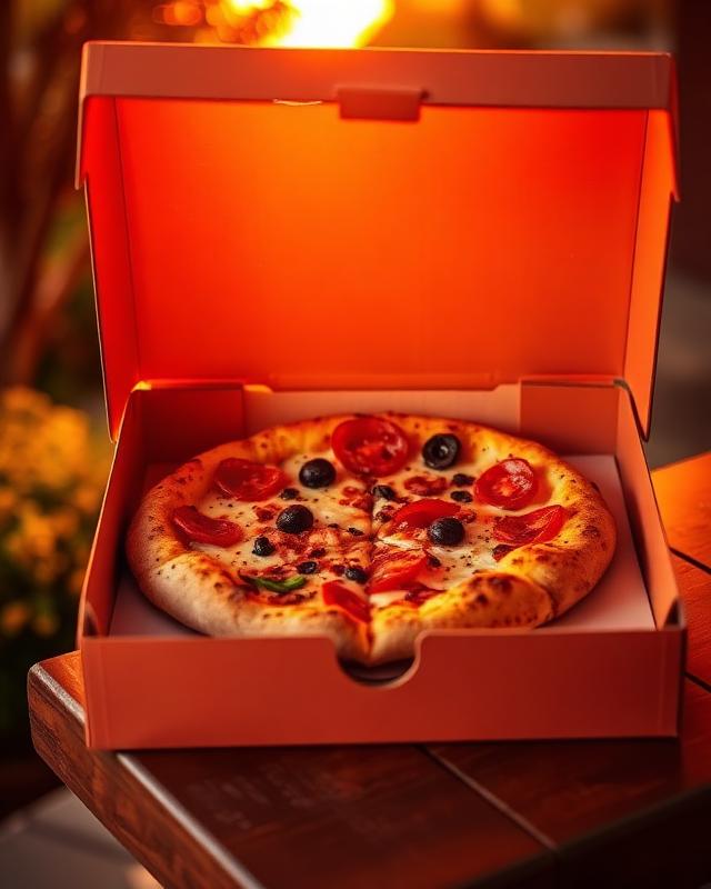 Pizza delivery box opening